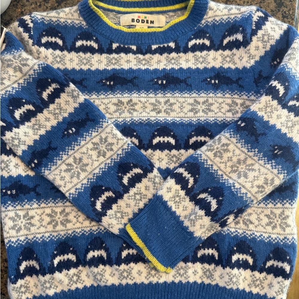 Mini Boden Sweater Blue sharks
